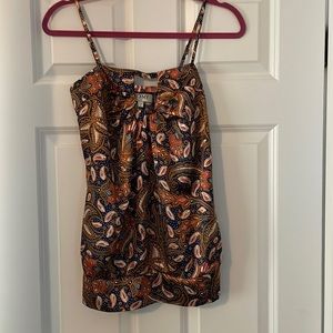 Romy, paisley print tank top, size small, keyhole detail